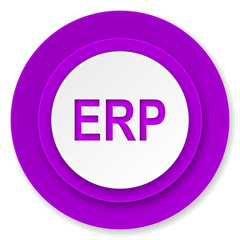 erp icon, violet button