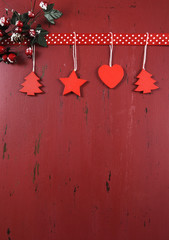 Red vintage Christmas holiday backgrounds and ornaments