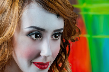Fototapeta premium Portrait of beautiful woman with make-up