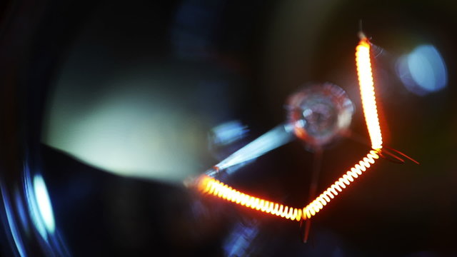 Bulb on a black background closeup