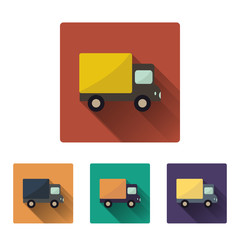 Flat truck icon set
