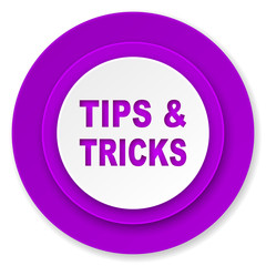 tips tricks icon, violet button