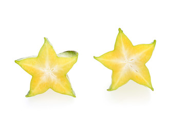 carambola, star fruit isolated on white background