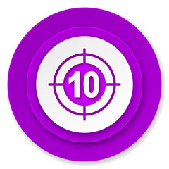 target icon, violet button