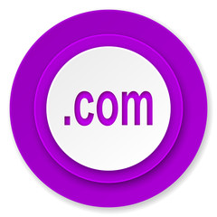 com icon, violet button