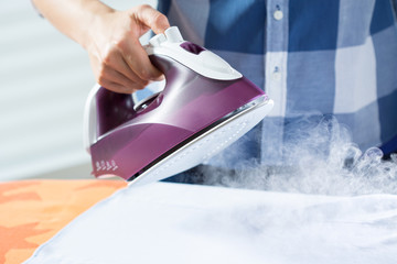 Woman during ironing time