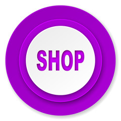 shop icon, violet button