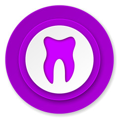 tooth icon, violet button