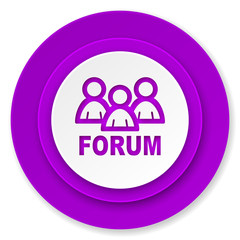forum icon, violet button