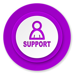 support icon, violet button