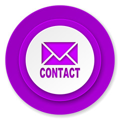 email icon, violet button, contact sign