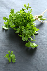 fragrant parsley on a slate