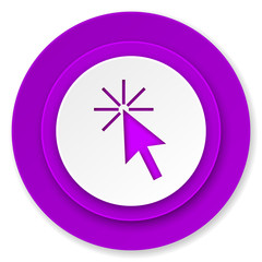 click here icon, violet button