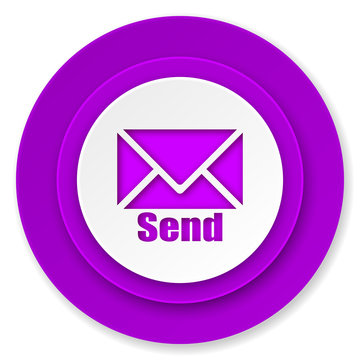 send icon, violet button, post sign