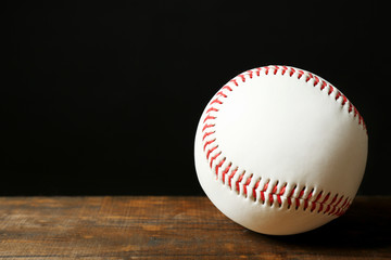 Baseball ball on black background