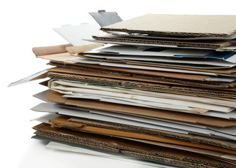 Big stack of papers, close-up