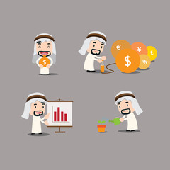 Arab businessman character - growth