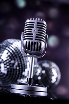 professional silver microphone