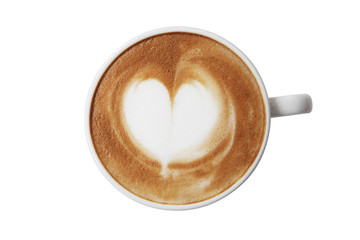 Coffee cup with love latte art