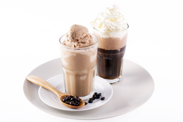 Two glass of ice coffee