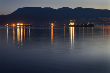 English Bay, Dawn Freighters, Vancouver