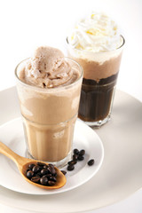 Two glass of ice coffee