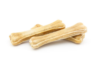 stack dog bone on white background