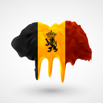 Flag of Belgium painted colors