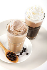 Two glass of ice coffee