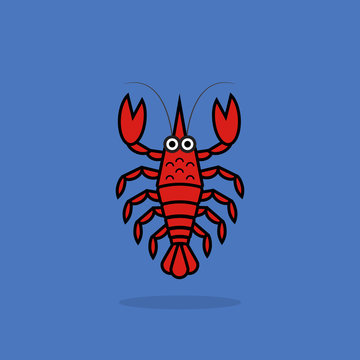 Cute lobster cartoon.