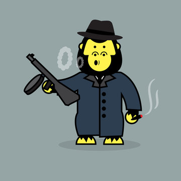 Cute gorilla mobster.