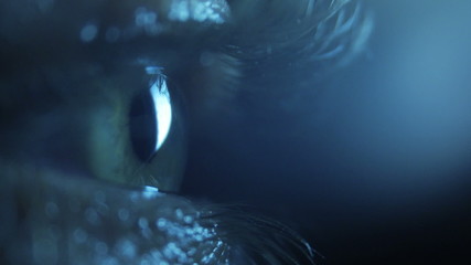 Pupil in the dark, close up