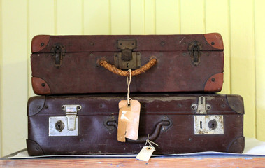 very old suitcases