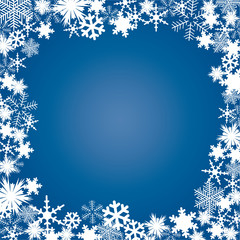 Winter frame of the snowflakes