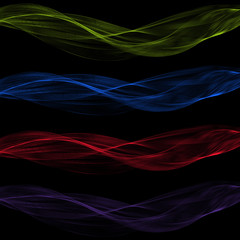 Abstract blend of waves design element on a black background