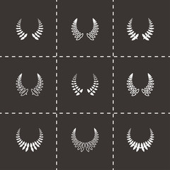Vector laurel wreaths icon set