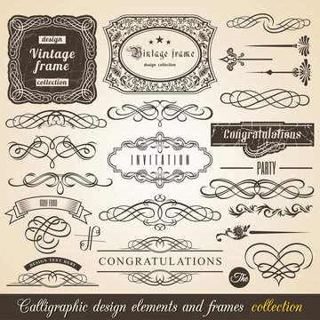 Typographic Elements, Vintage Labels, Ribbons, illustration
