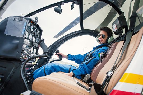 Young Woman Helicopter Pilot.