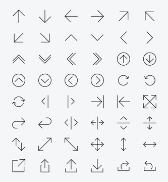 Line Arrow Icon Set | Vector