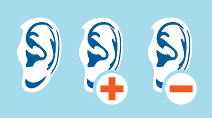 Ear hearing problem icons