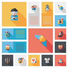 Valentine’s Day ui flat design background set, eps10