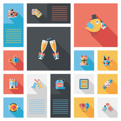 Valentine’s Day ui flat design background set, eps10