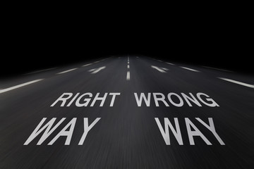 right way, wrong way - obrazy, fototapety, plakaty