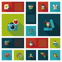 Valentine’s Day ui flat design background set, eps10