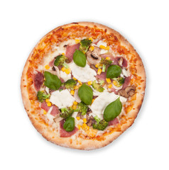 Italian pizza on white background