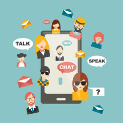 People chat global communication.