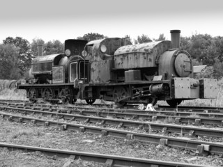 Fototapeta na wymiar old rusty steam engines