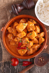 chicken cooked with curry sauce