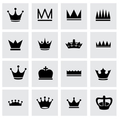 Vector crown icon set