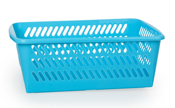 Empty Blue Plastic Basket